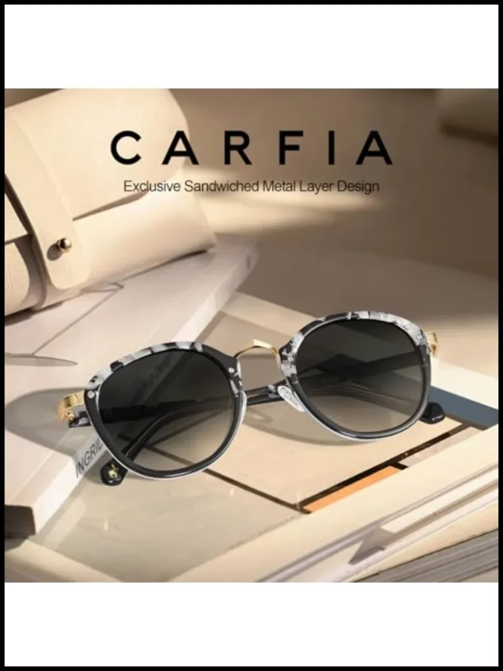 Acetate Metal Bridge Retro Round Sunglasses Polarized UV Protection